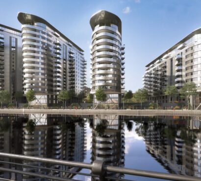 CGI image of Manchester Waters residential developments