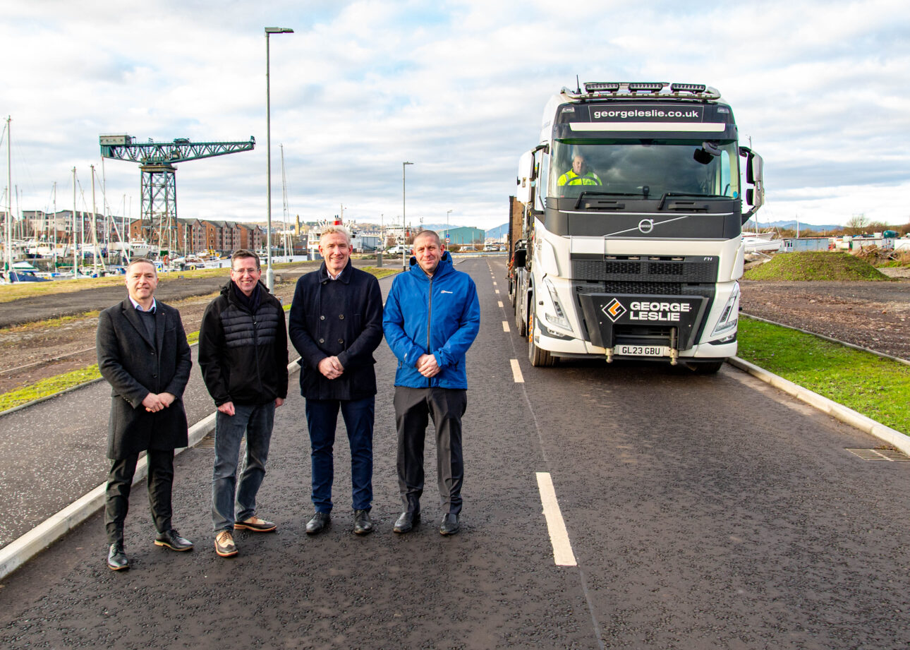 Pictured L-R: Brian Lavalette, Cllr Jim Clocherty, James Whittaker, Jonathan Fulton