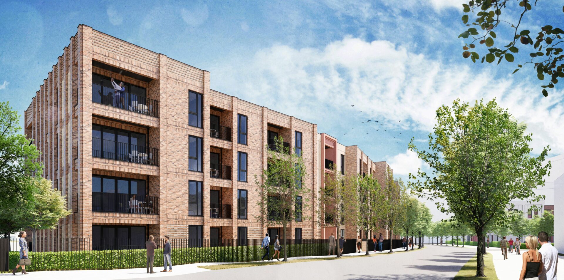 CGI of L&Qs affordable homes scheme at Trafford Waters