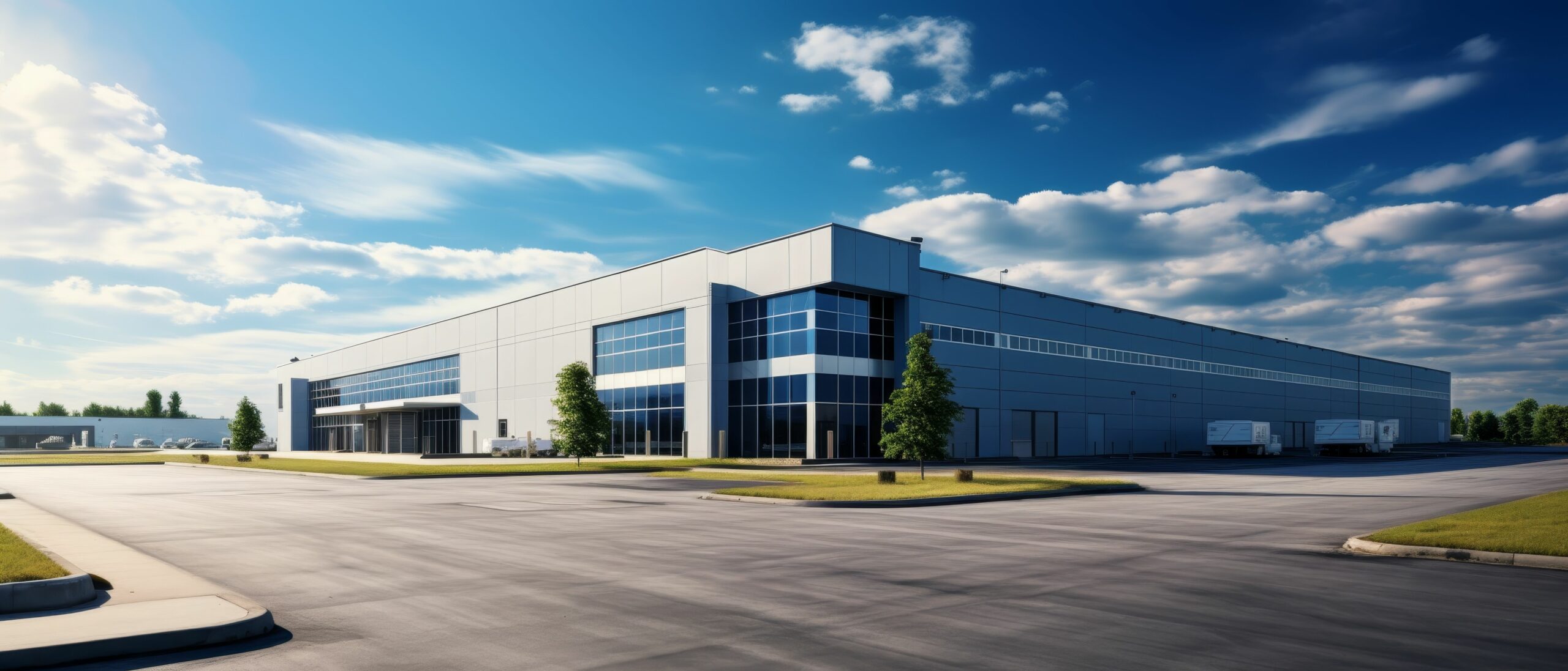An industrial or logistics warehouse.
