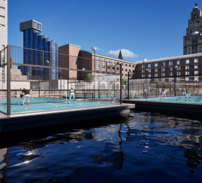 Floating Padel at Liverpool Waters