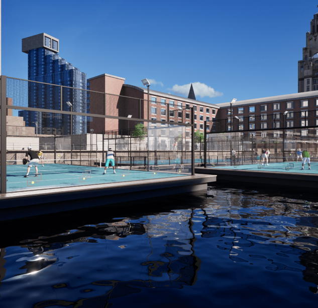 Floating Padel at Liverpool Waters