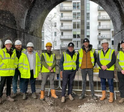 Andy Burnham Centre pictured with Sid Williams, James Whittaker and Vermont Construction
