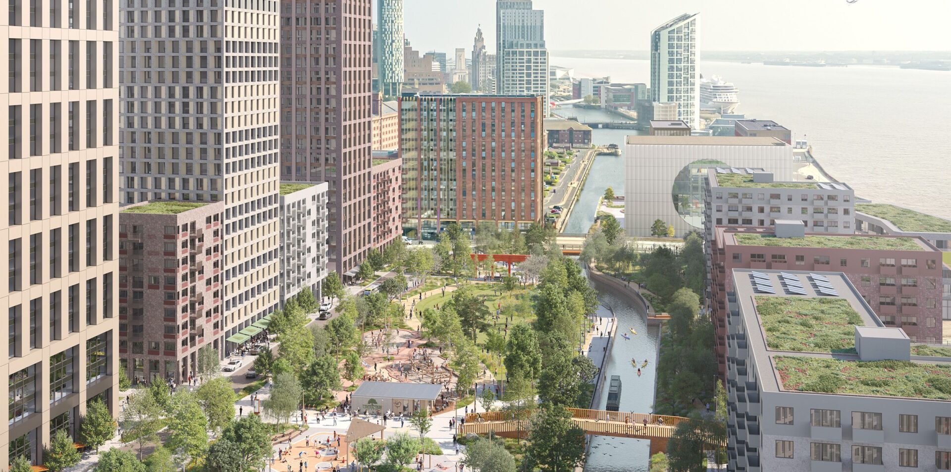CGI of the 2 ha Central Park