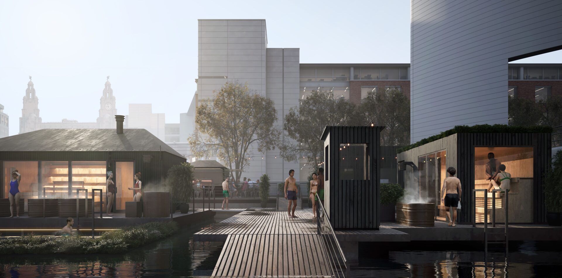 CGI Wyld Sauna expansion at Liverpool Waters
