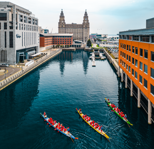 Princes Dock, Liverpool Waters with view of Liver Building
