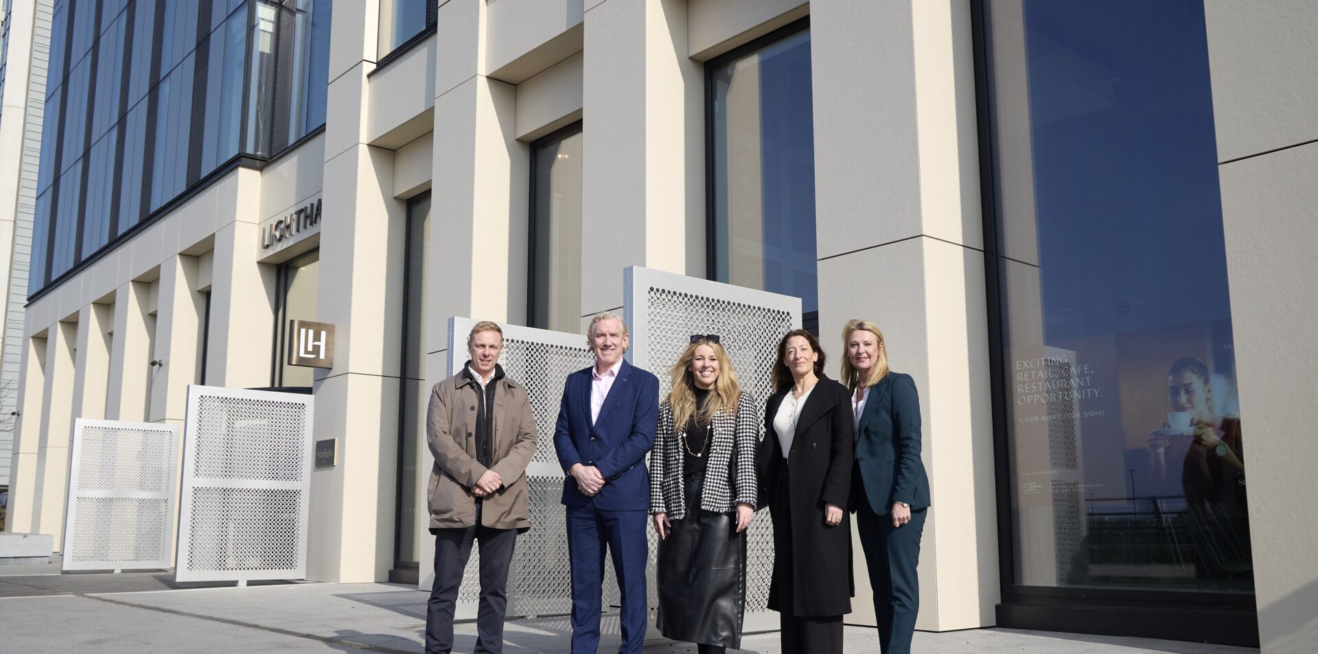L-R: Chris Foran, James Whittaker, Emma Green, Liza Marco and Kate Holland from Peel Waters at the Lighthaus Grand Opening