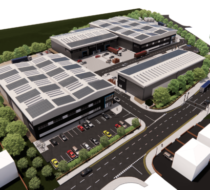 Ariel view illustration of Halo West development